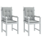 Chair cushions 2 pcs low back 100x50x4 cm fabric light grey