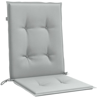 Stoelkussens 4 st lage rug 100x50x4 cm stof lichtgrijs