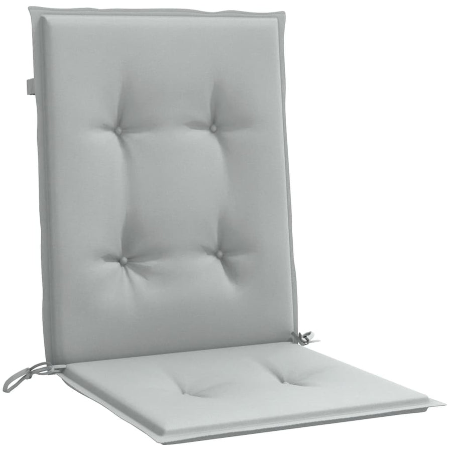 Stoelkussens 4 st lage rug 100x50x4 cm stof lichtgrijs
