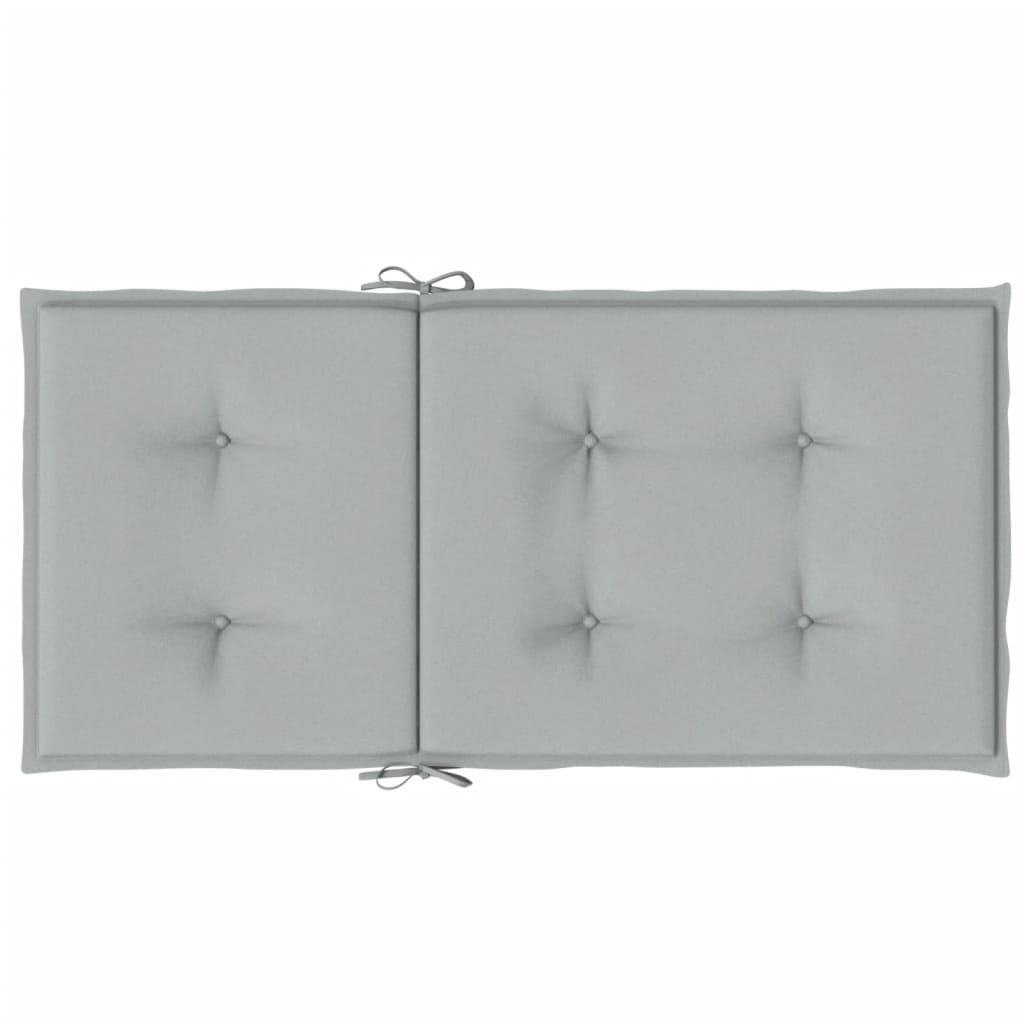 Stoelkussens 4 st lage rug 100x50x4 cm stof lichtgrijs