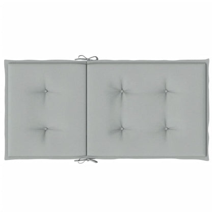 Stoelkussens 4 st lage rug 100x50x4 cm stof lichtgrijs