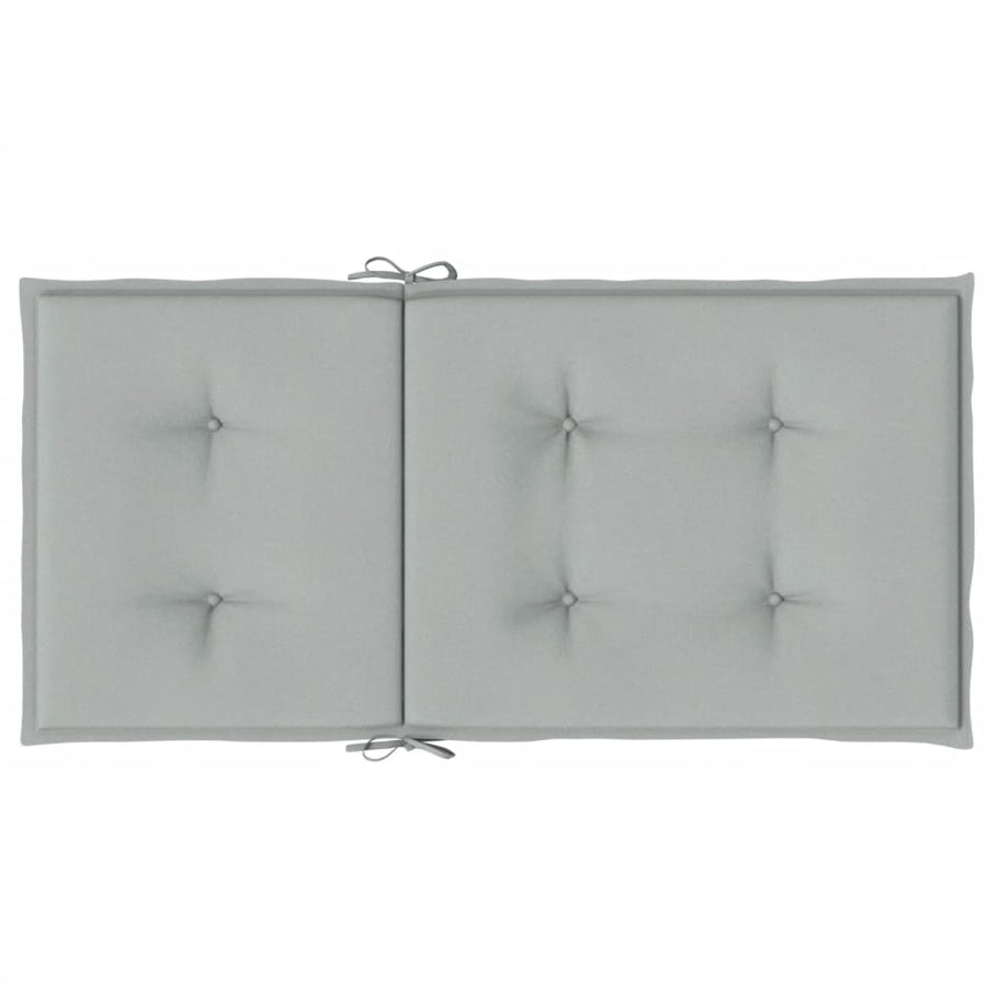 Stoelkussens 4 st lage rug 100x50x4 cm stof lichtgrijs