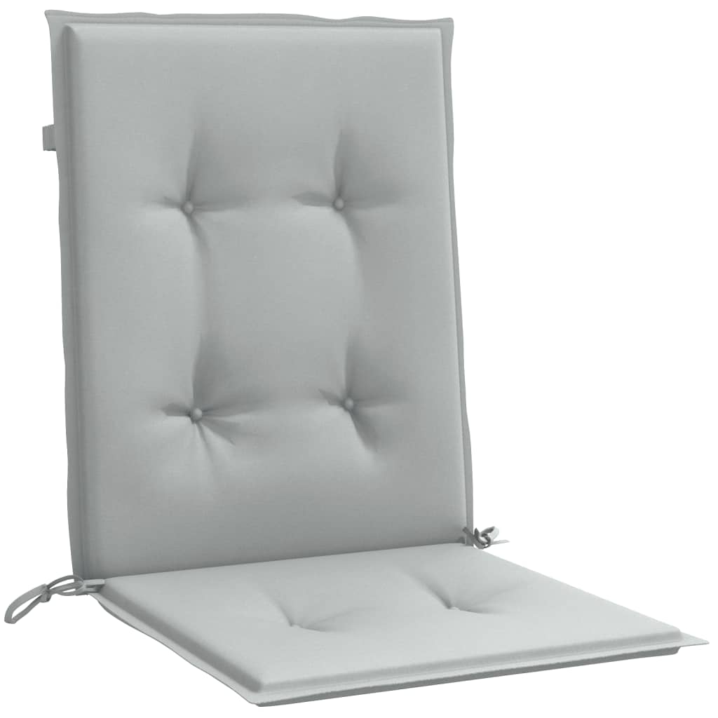 Stoelkussens 6 st lage rug 100x50x4 cm stof lichtgrijs