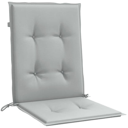 Stoelkussens 6 st lage rug 100x50x4 cm stof lichtgrijs