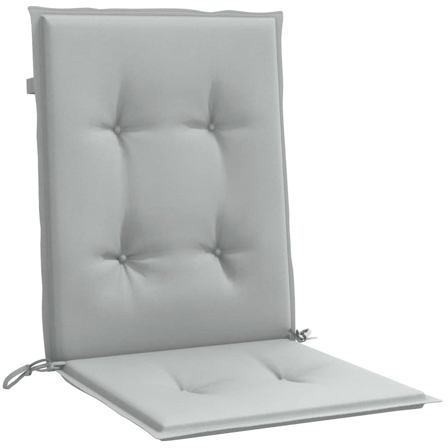 Stoelkussens 6 st lage rug 100x50x4 cm stof lichtgrijs