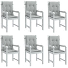 Stoelkussens 6 st lichtgrijs 100x50x4 cm polyester