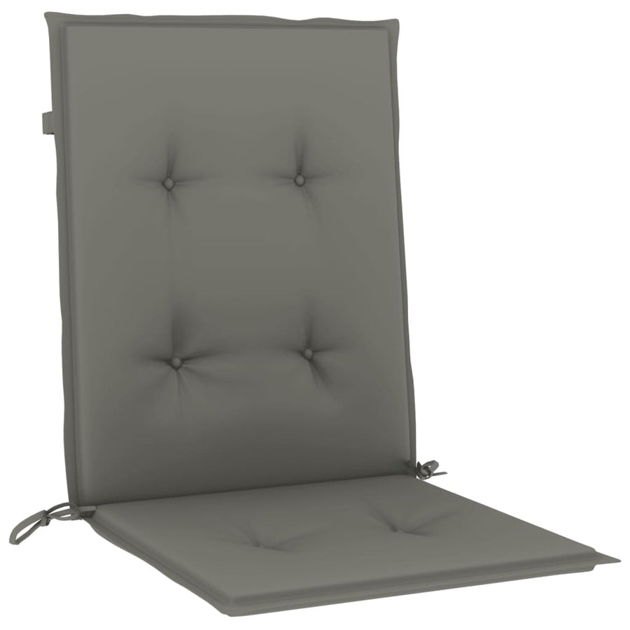 Stoelkussens 4 st lage rug 100x50x4 cm stof donkergrijs