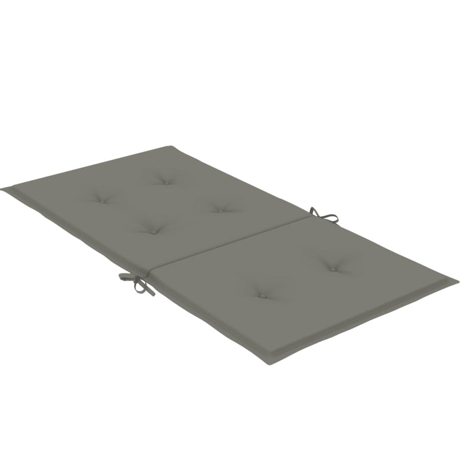 Stoelkussens 4 st lage rug 100x50x4 cm stof donkergrijs