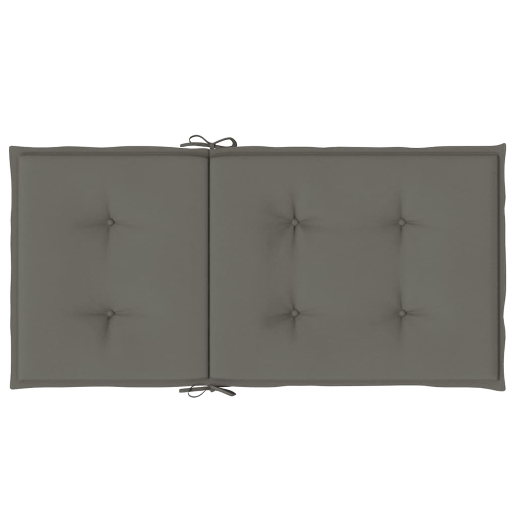 Stoelkussens 4 st lage rug 100x50x4 cm stof donkergrijs