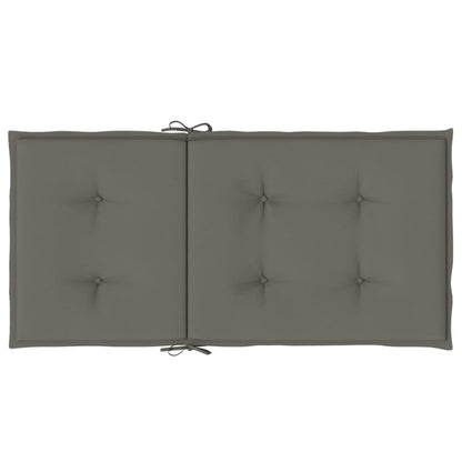 Stoelkussens 4 st lage rug 100x50x4 cm stof donkergrijs