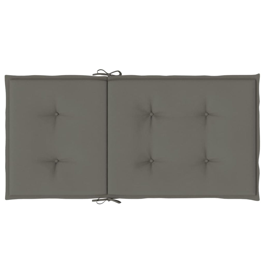 Stoelkussens 4 st lage rug 100x50x4 cm stof donkergrijs