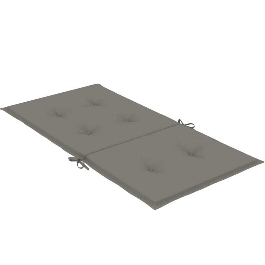 Stoelkussens 6 st lage rug 100x50x4 cm stof donkergrijs