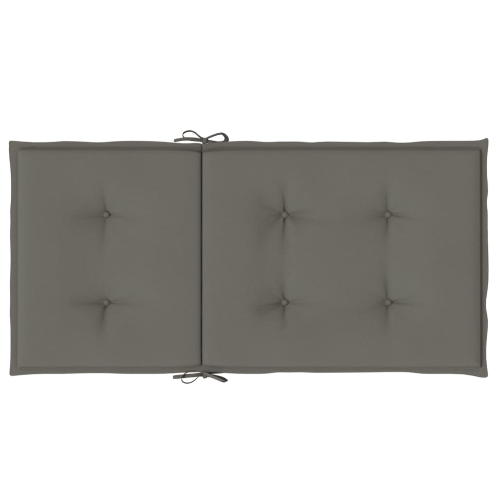 Stoelkussens 6 st lage rug 100x50x4 cm stof donkergrijs