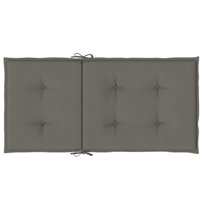 Stoelkussens 6 st lage rug 100x50x4 cm stof donkergrijs