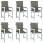 Stoelkussens 6 st lage rug 100x50x4 cm donkergrijs