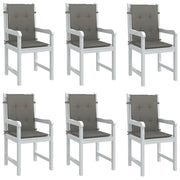 Stoelkussens 6 st lage rug 100x50x4 cm donkergrijs