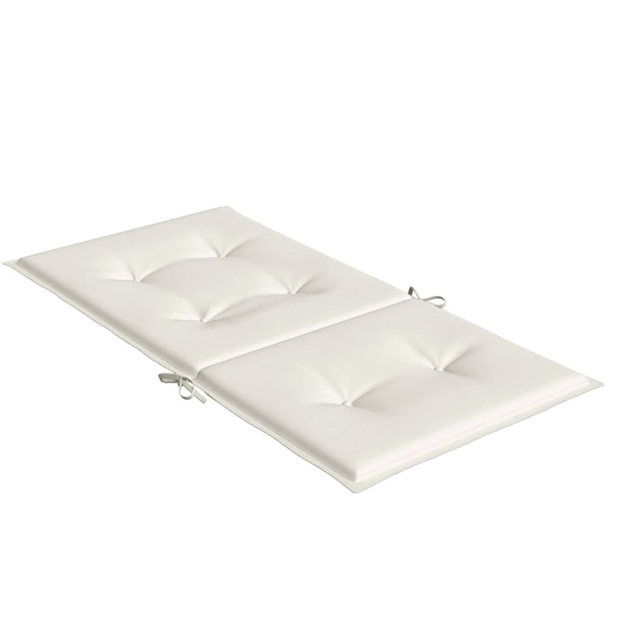 Stoelkussens 4 st lage rug 100x50x4 cm stof gemêleerd crème
