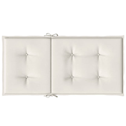 Stoelkussens 4 st lage rug 100x50x4 cm stof gemêleerd crème