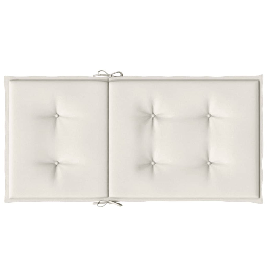 Stoelkussens 4 st lage rug 100x50x4 cm stof gemêleerd crème