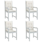 4 low-back chair cushions 100x50x4 cm mixed fabric cream