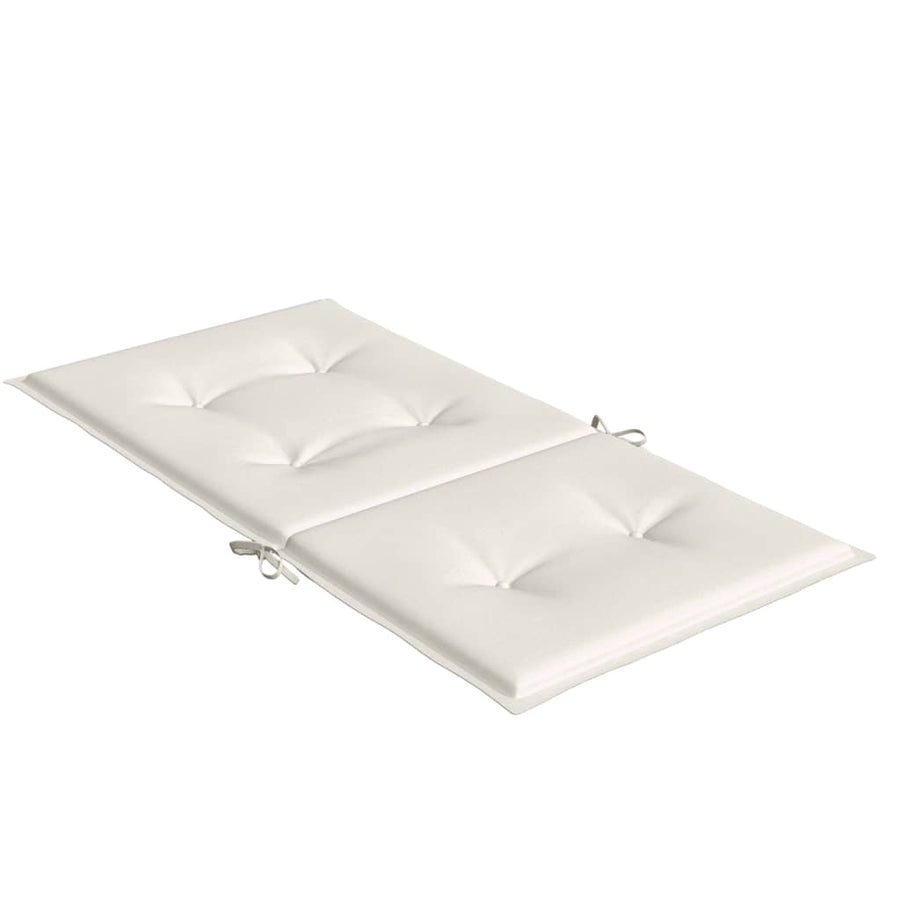 Stoelkussens 6 st lage rug 100x50x4 cm stof gemêleerd crème