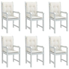 Seat cushions 6 pcs low back 100x50x4 cm mottled cream fabric