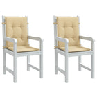 Chair cushions 2 pcs low back 100x50x4 cm mixed fabric beige
