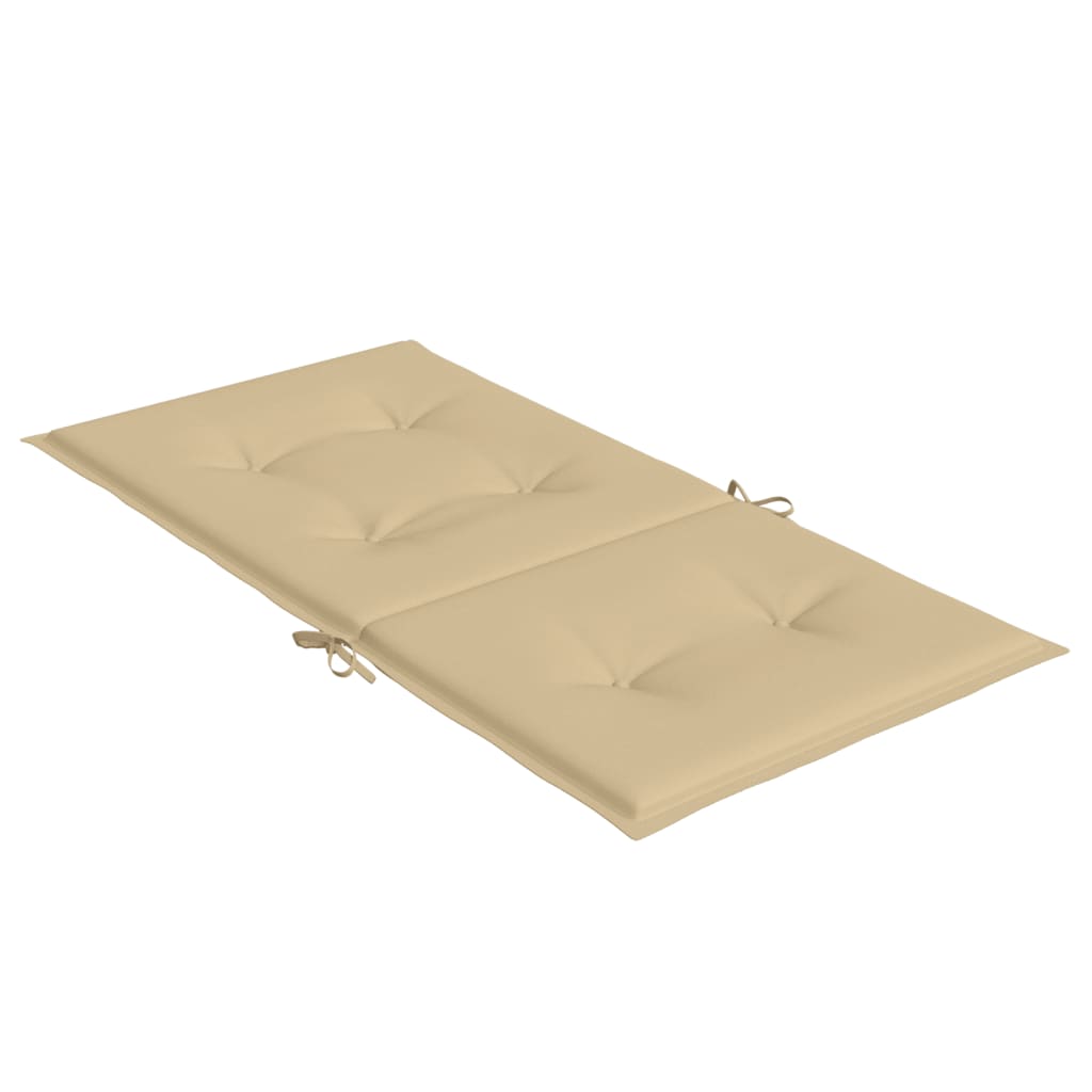 Stoelkussens 4 st lage rug 100x50x4 cm stof gemêleerd beige