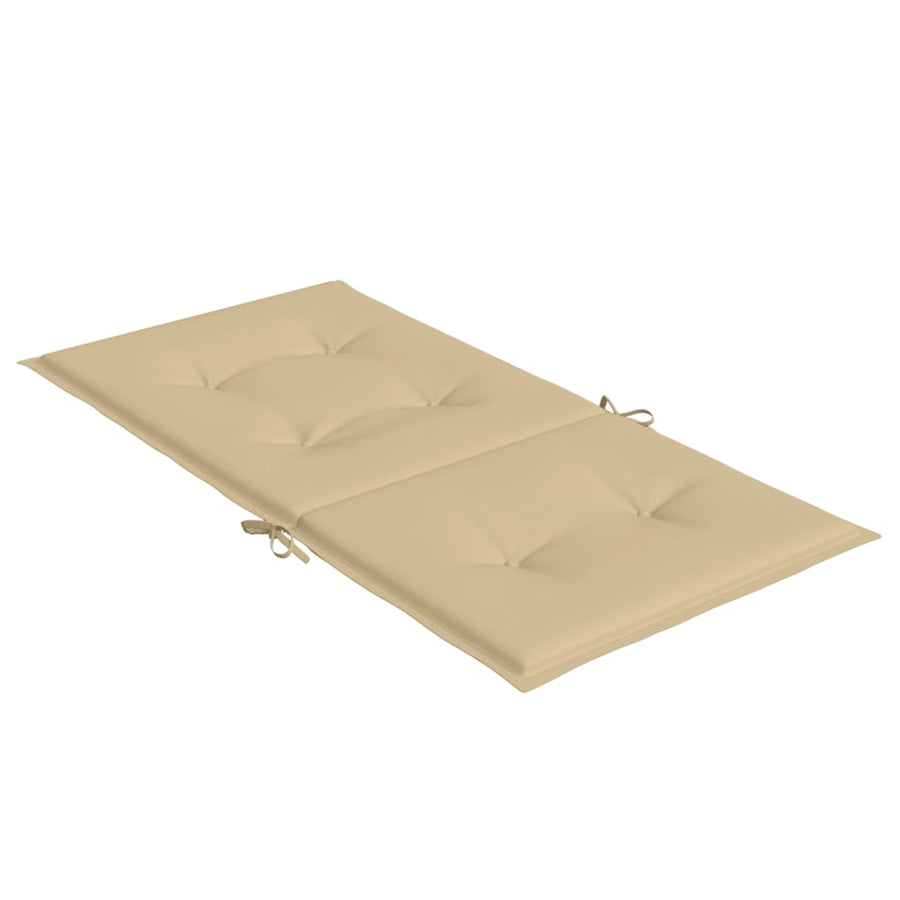 Stoelkussens 4 st lage rug 100x50x4 cm stof gemêleerd beige