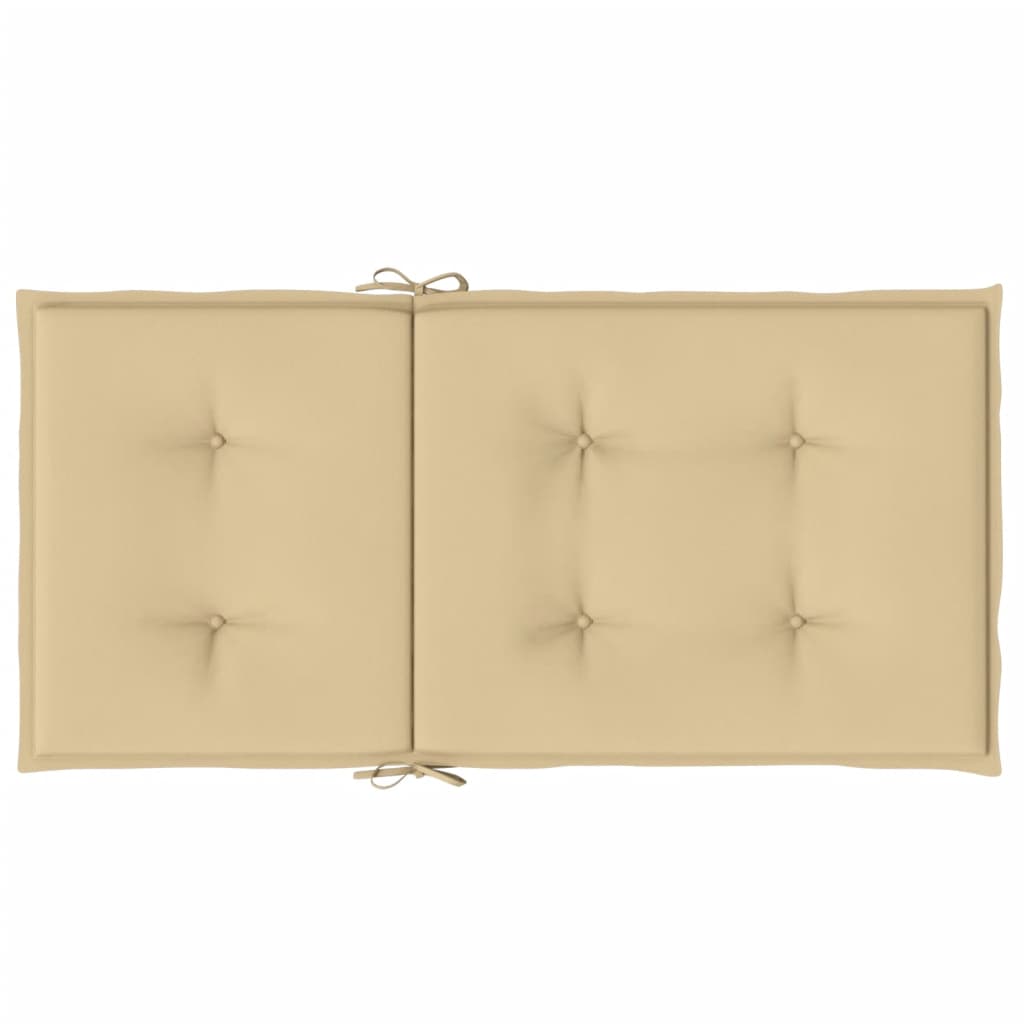Stoelkussens 4 st lage rug 100x50x4 cm stof gemêleerd beige