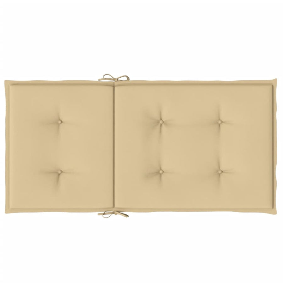 Stoelkussens 4 st lage rug 100x50x4 cm stof gemêleerd beige