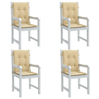 Chair cushions 4 pcs low back 100x50x4 cm mixed beige fabric