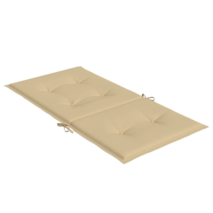 Stoelkussens 6 st lage rug 100x50x4 cm stof gemêleerd beige