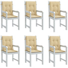 Seat cushions 6 pcs low back 100x50x4 cm fabric mixed beige
