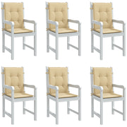 Stoelkussens 6 st lage rug 100x50x4 cm gemêleerd beige