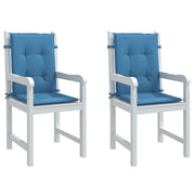 Stoelkussens 2 st gemêleerd blauw 100x50x4 cm