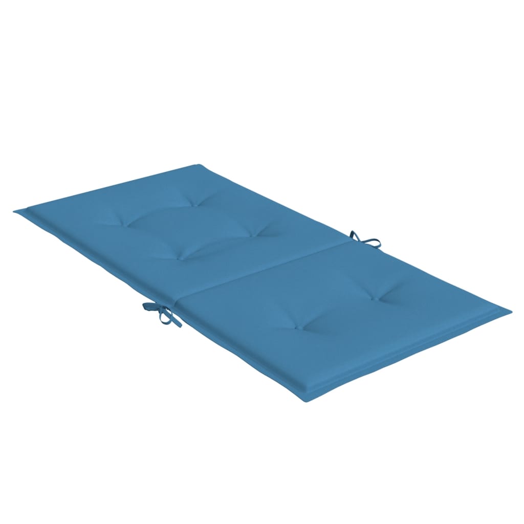Stoelkussens 4 st lage rug 100x50x4 cm stof gemêleerd blauw