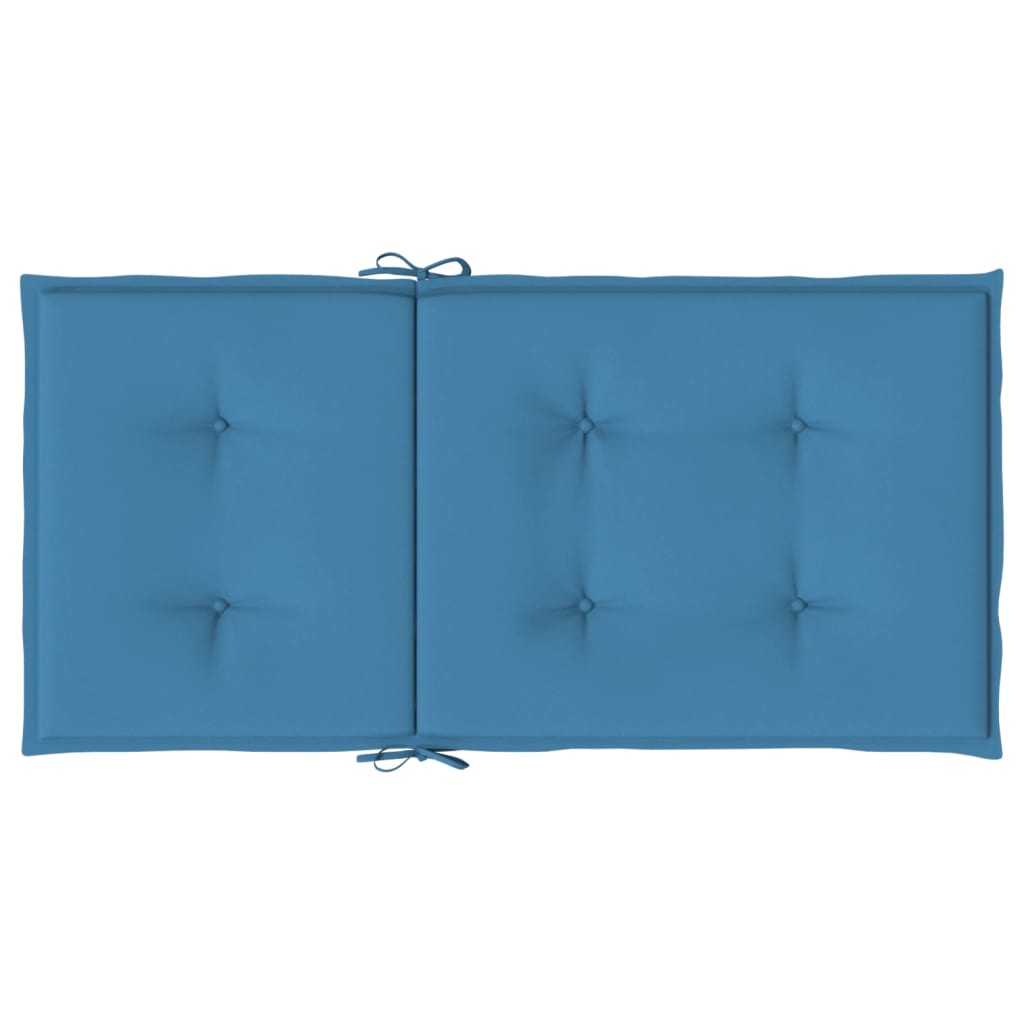 Stoelkussens 4 st lage rug 100x50x4 cm stof gemêleerd blauw