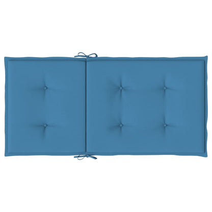 Stoelkussens 4 st lage rug 100x50x4 cm stof gemêleerd blauw