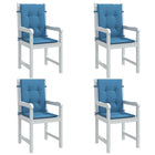 Stoelkussens 4 st lage rug 100x50x4 cm gemêleerd blauw