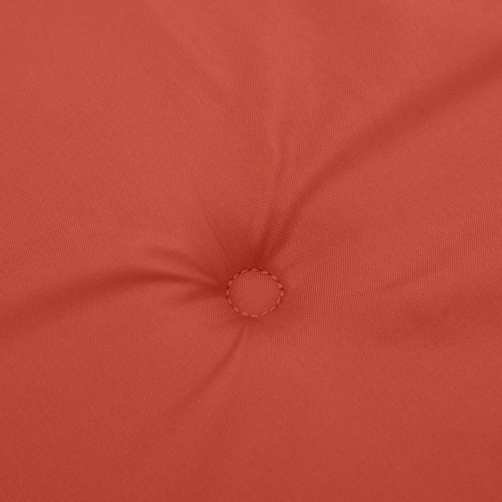 Stoelkussens 2 st lage rug 100x50x4 cm stof gemêleerd rood