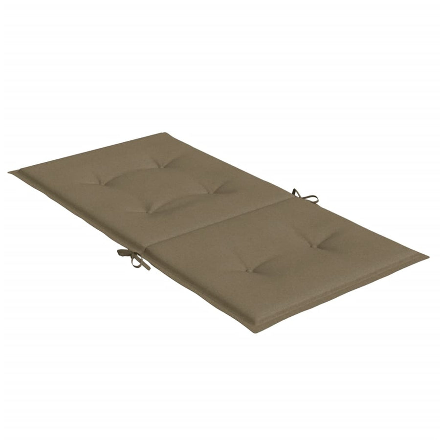 Stoelkussens 2 st lage rug 100x50x4 cm stof gemêleerd taupe