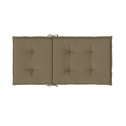 Stoelkussens 2 st lage rug 100x50x4 cm stof gemêleerd taupe