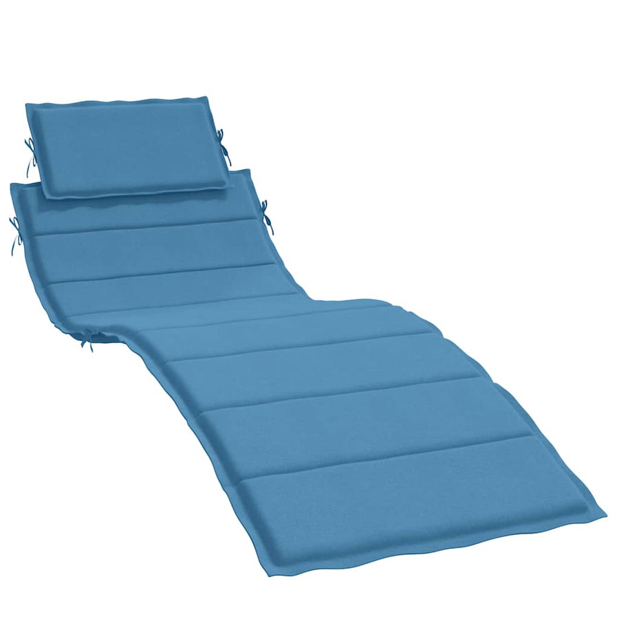 Ligbedkussen 186x58x4 cm stof gemêleerd blauw