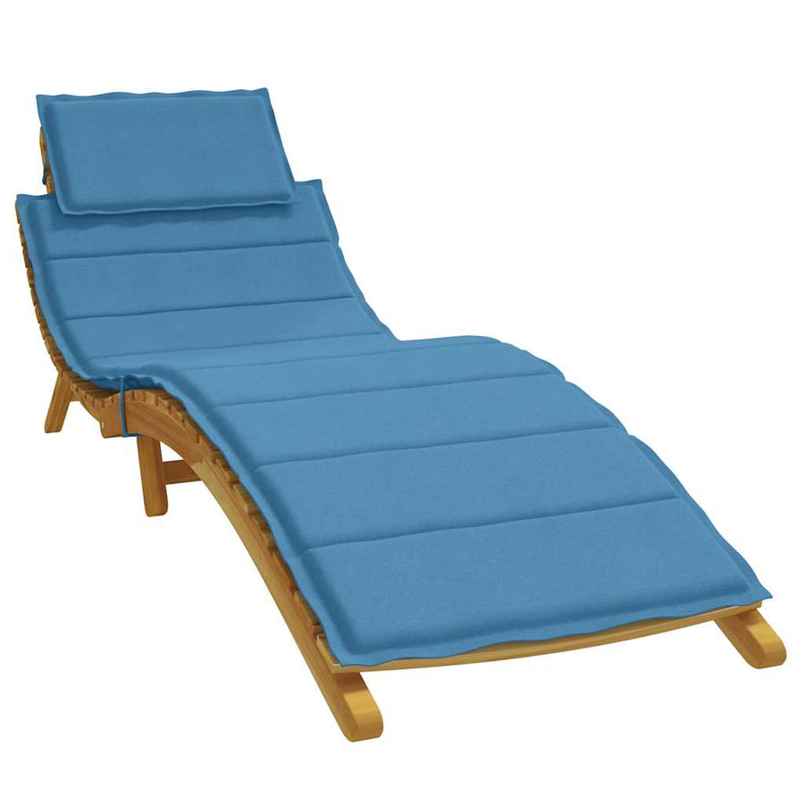Ligbedkussen 186x58x4 cm stof gemêleerd blauw
