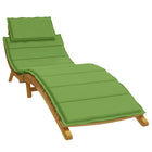 Sun lounger cushion 186x58x4 cm mottled green fabric