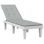 Terrasstoelkussen 75+105x50x3 cm gemêleerd lichtgrijs polyester