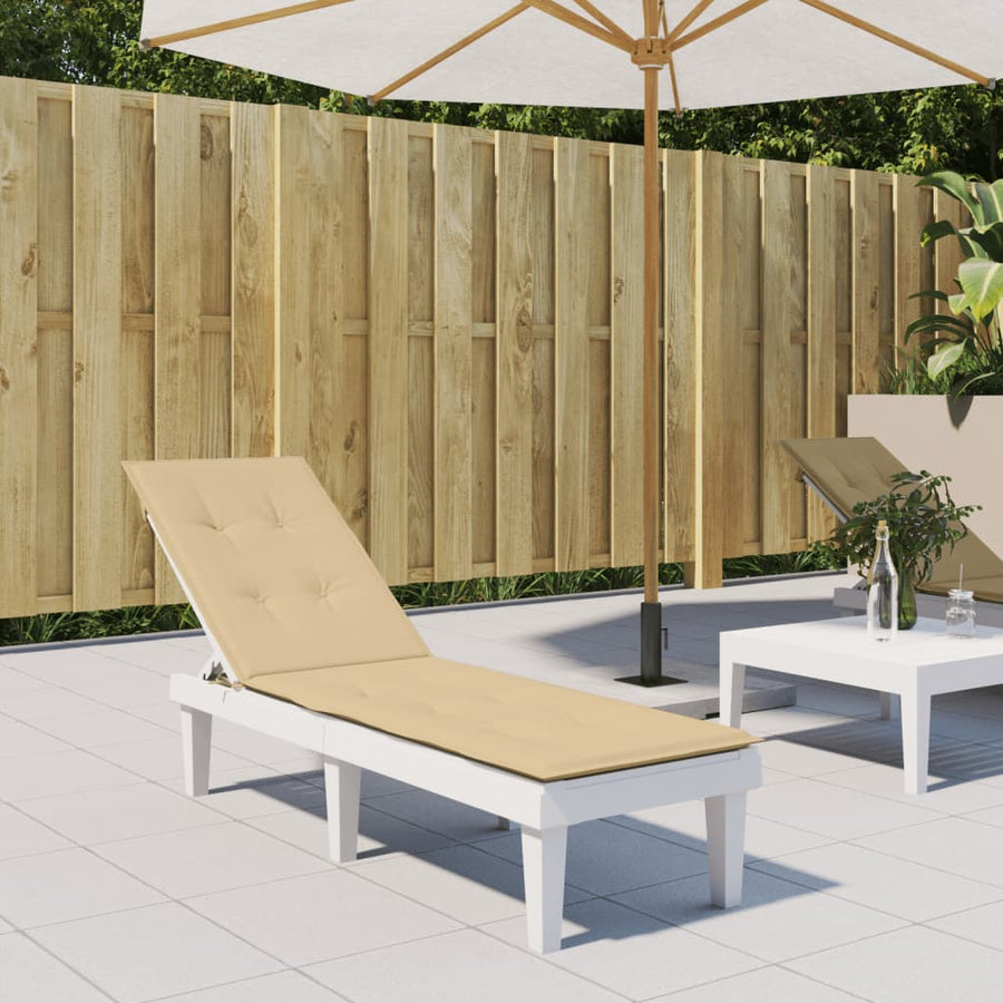 Terrasstoelkussen (75+105)x50x3 cm stof gemêleerd beige