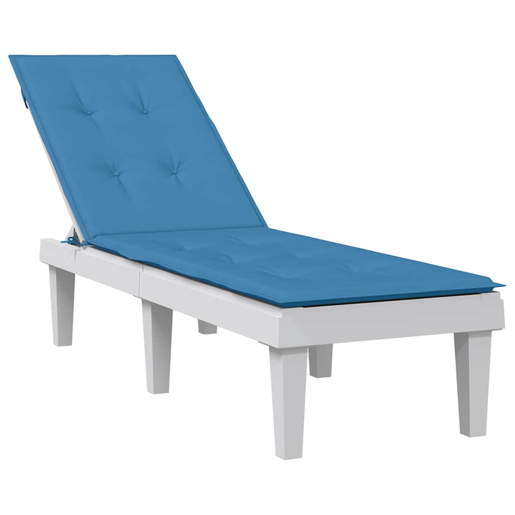 Terrasstoelkussen (75+105) x 50 x 4 cm stof gemêleerd blauw