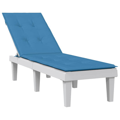 Terrasstoelkussen (75+105) x 50 x 4 cm stof gemêleerd blauw